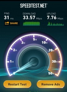 4G LTE sample speed